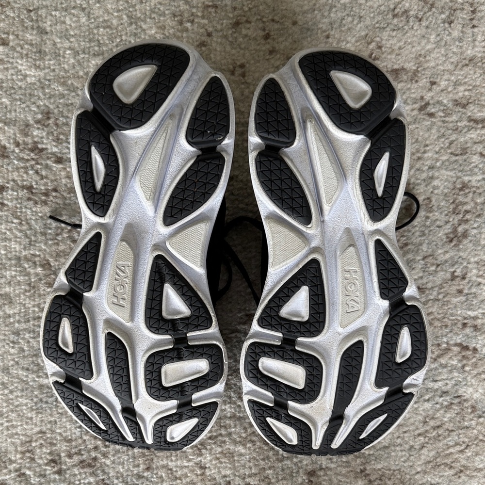 Hoka Bondi 8 Black and Silver Running Shoes - Picture 3 of 7